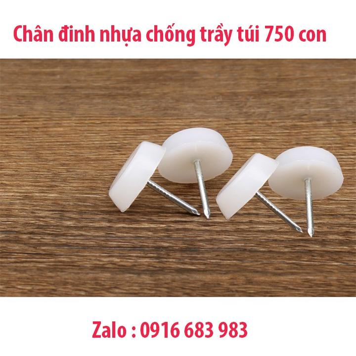Chân đinh nhựa chống trầy loại dẹt túi 750 con, Đinh nhựa đóng dưới chân bàn ghế có ma sát không bị trơn