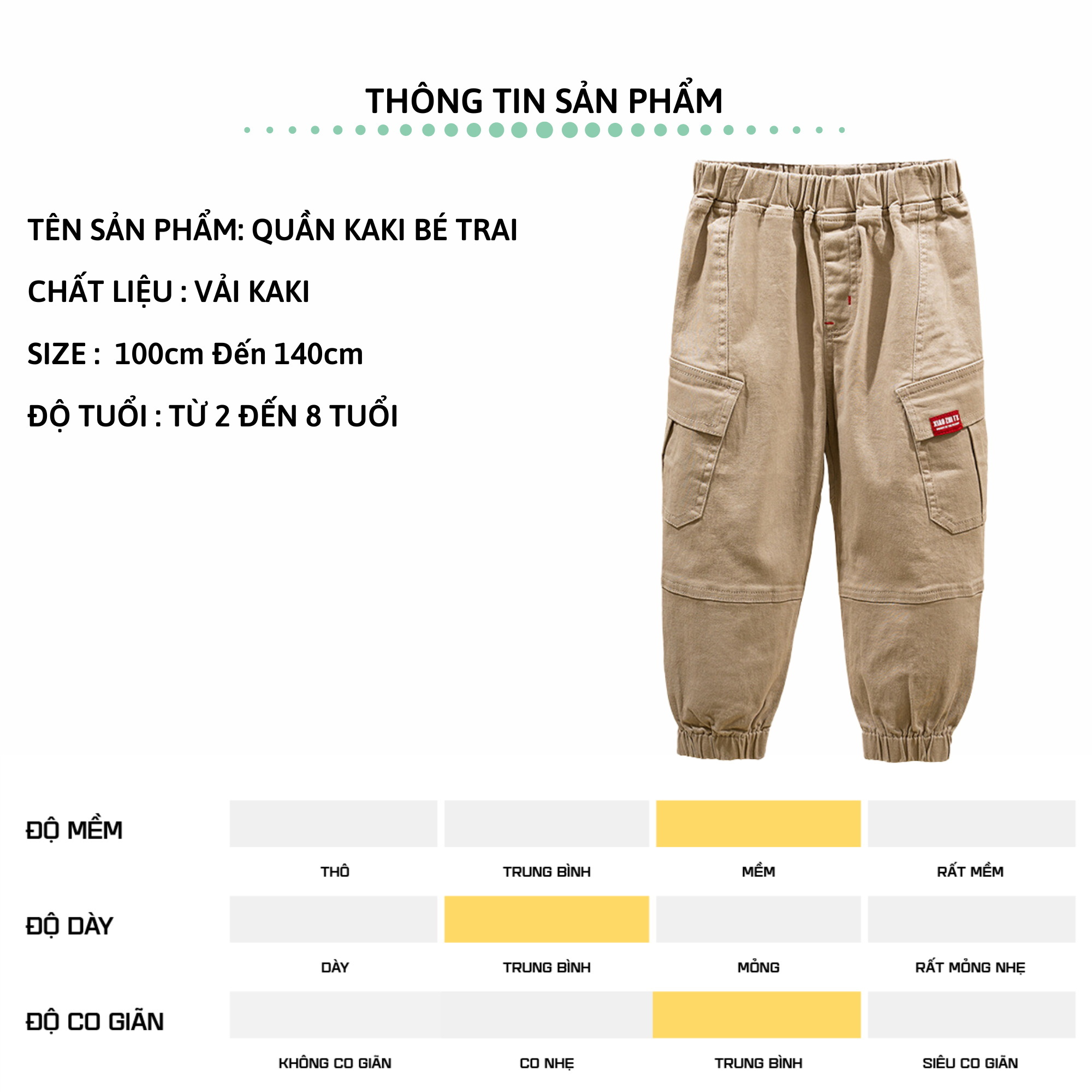 Quần dài Kaki bé trai 27Kids WELLKIDS Quần thu đông lịch sự nam cho trẻ từ 2-10 tuổi BLKK2