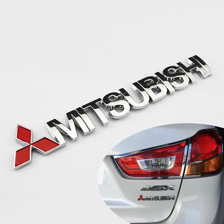 Tem Logo Chữ Nổi MITSUBISHI Dán Trang Trí Xe