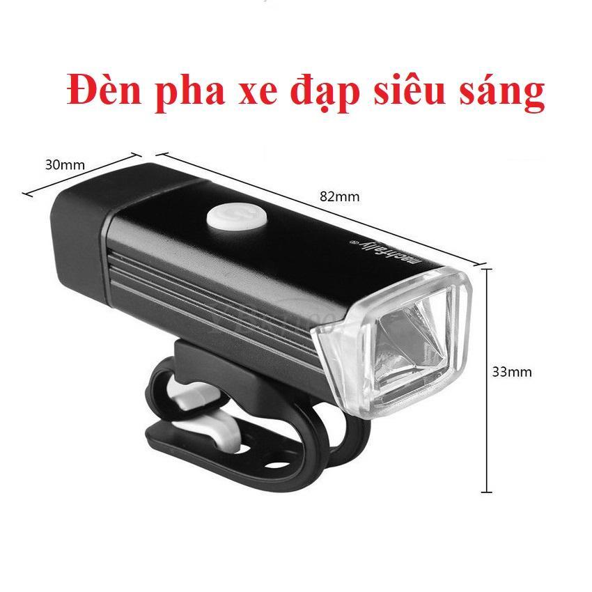 Đèn xe đạp Machfally sạc USB MÀU ĐEN