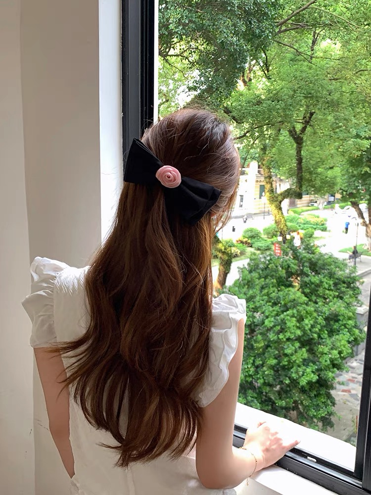 Kẹp tóc nơ hoa hồng nhiều mẫu