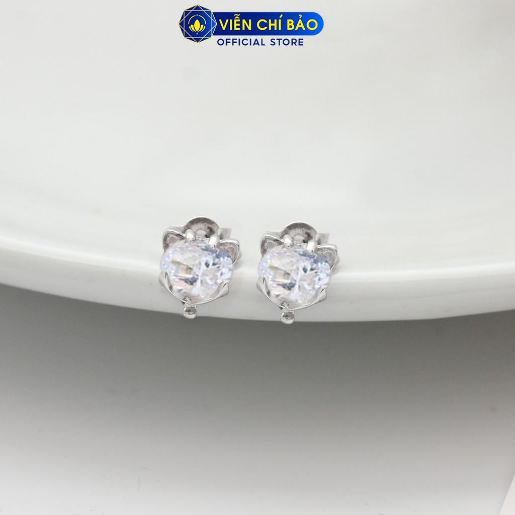 Bông tai bạc nữ Hồ Ly Thiên Hồ đính đá bạc S925 thời trang phụ kiện trang sức nữ thương hiệu Viễn Chí Bảo B400182