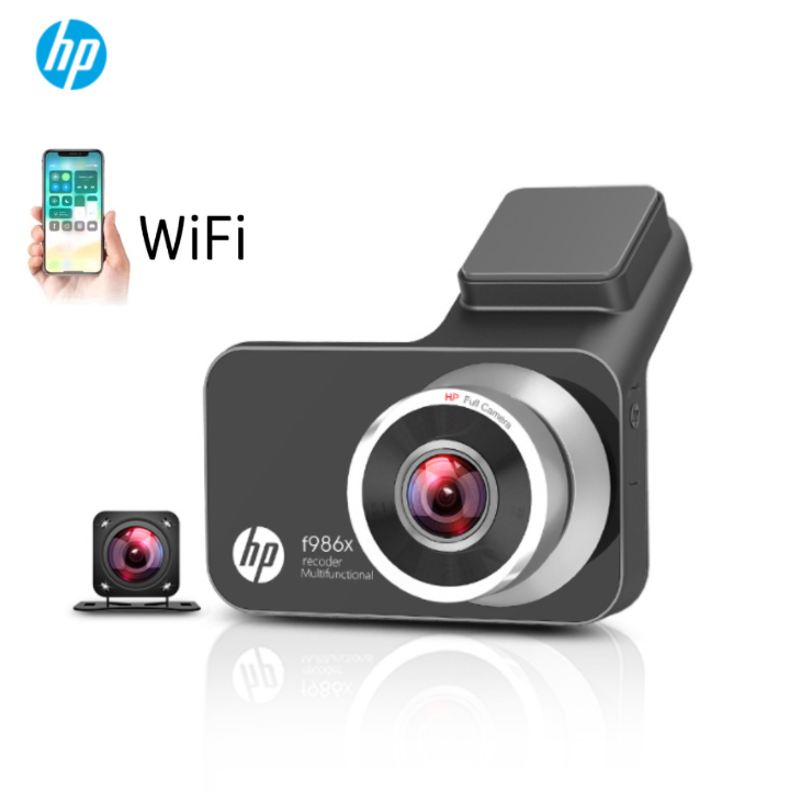 Camera hành trình ô tô HP f986x tích hợp camera lùi kết nối wifi, Định vị GPS - HÀNG CHÍNH HÃNG