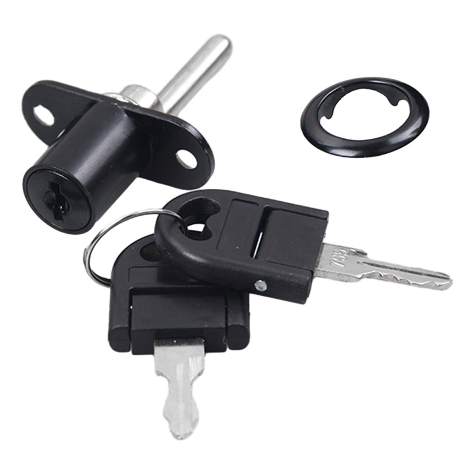 Push Plunger Lock Zinc Alloy Plunger Lock Portable Cylinder Head Cabinet Lock Drawer Lock Cabinet Plunger Lock for Desk Locker