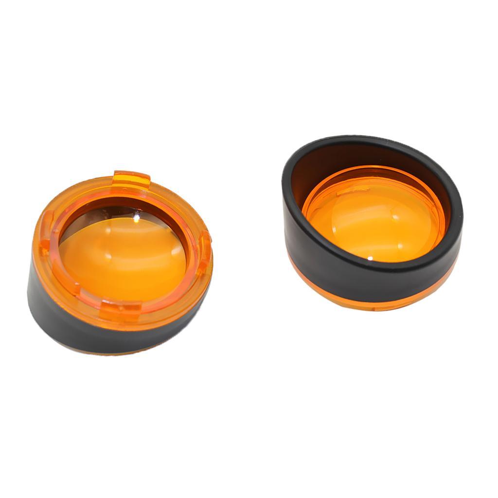 For XL883 XL1200 Black Turn Signal Visor Ring Kit Yellow Lens Cover