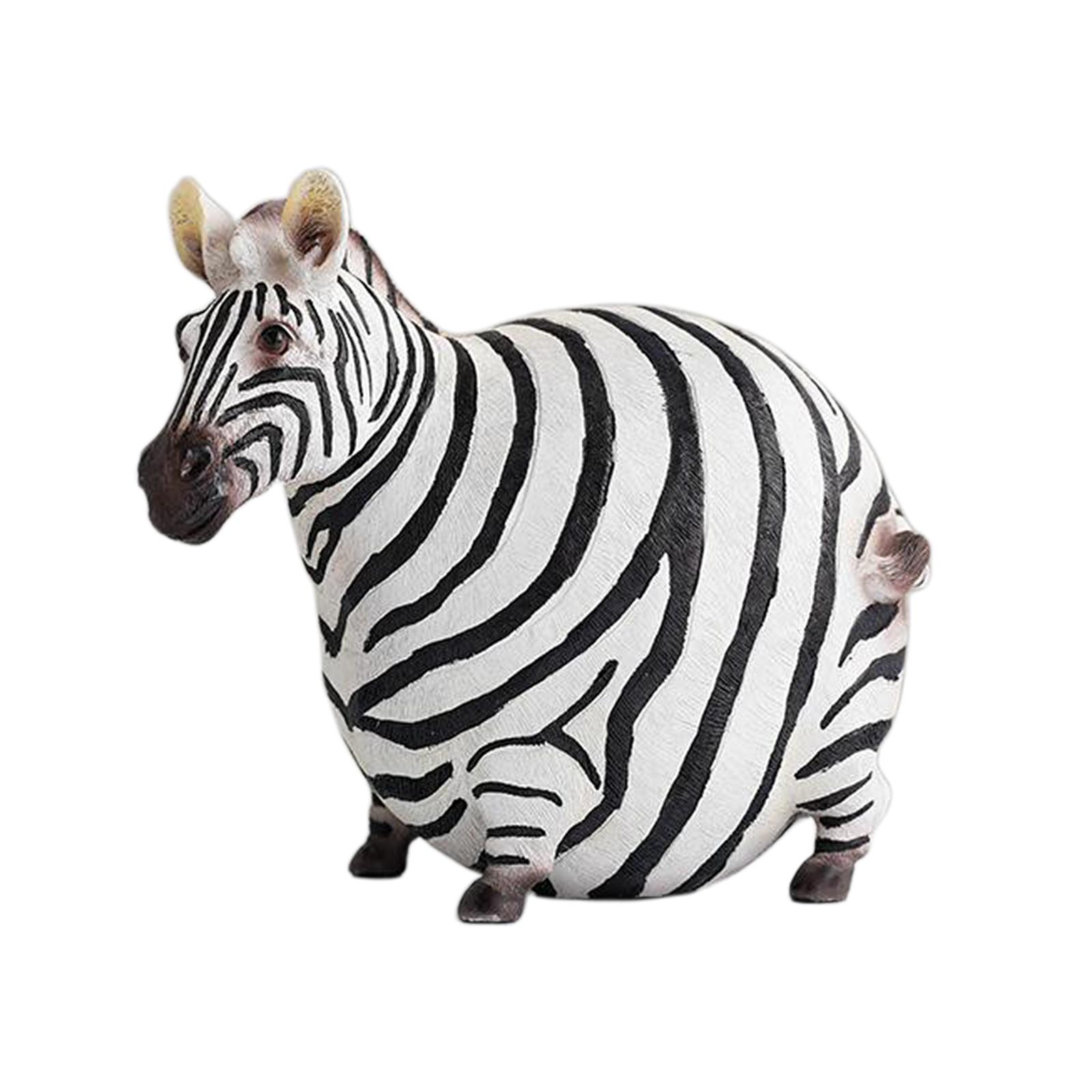 Super Cute Handmade Zebra Figurine, Resin Kids Toy, Animal Figure Model, Art Collectible, Home Office Decoration Gift