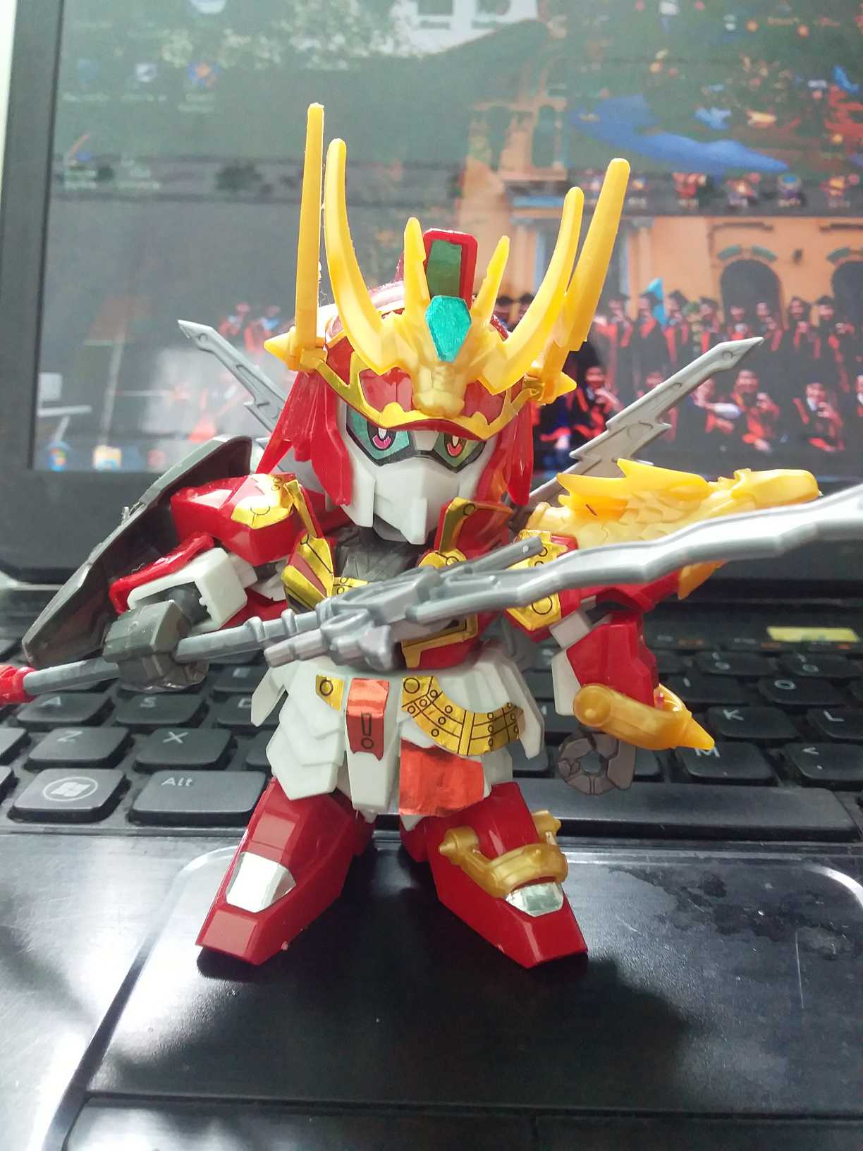 Mô hình trang trí bàn học tướng quân Trương Phi A007, đồ chơi Tam Quốc lắp ghép theo mẫu sd gundam kích thước 12 cm sau khi ráp