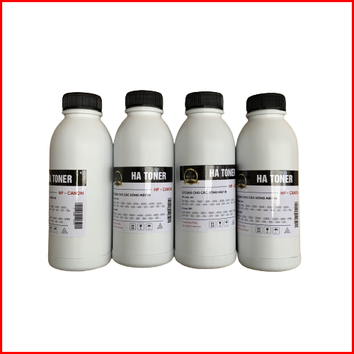 Combo 4 lọ mực cho máy in Canon / HP: Nạp cho hộp mực HP12A, 15A, 49A, 05A, 16A… / Canon HP 303, EP 308, EP 309, EP 315, EP 319