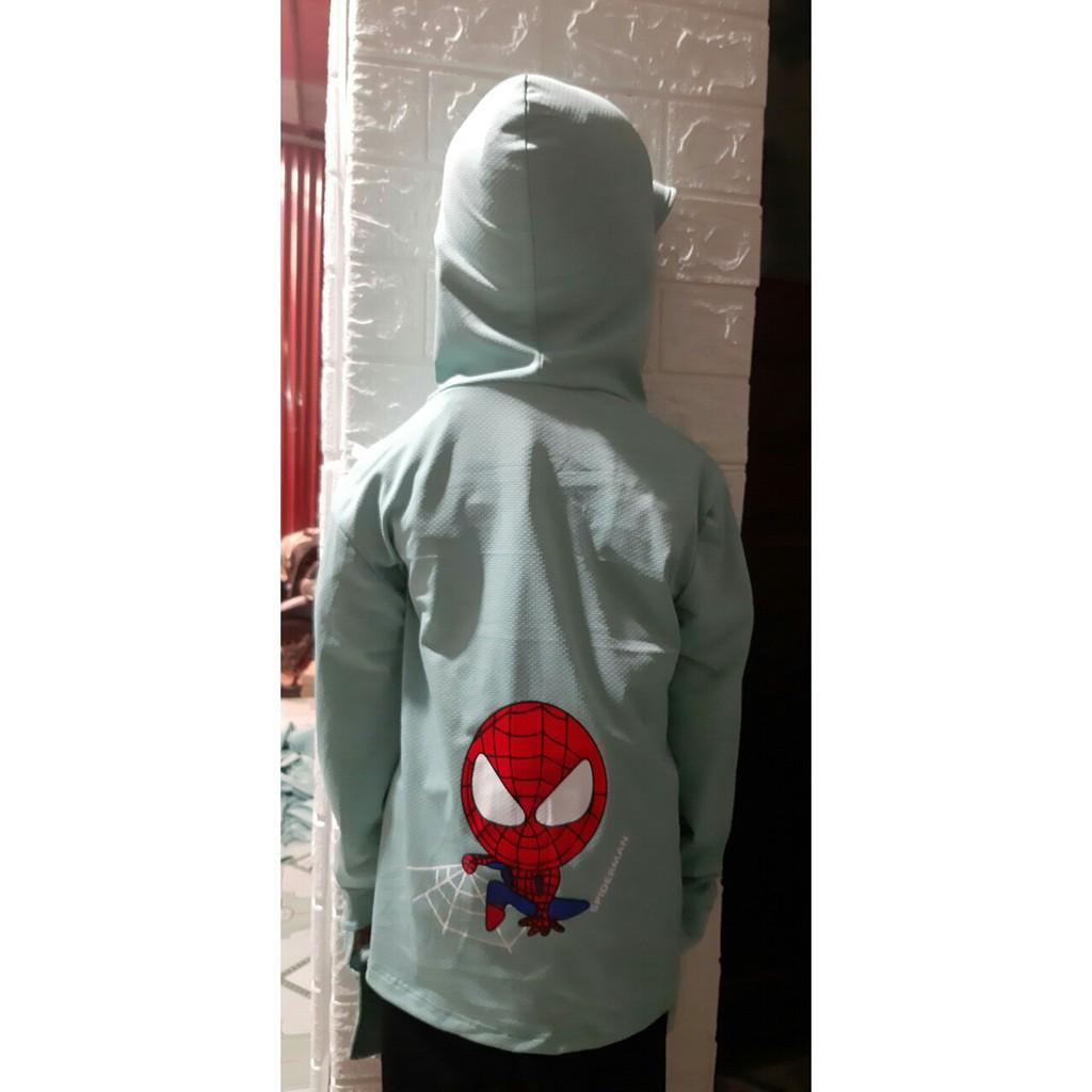 Áo chống nắng cho bé trai FUHA, áo chất vải thông hơi bé 15-40kg họa tiết hình người nhện