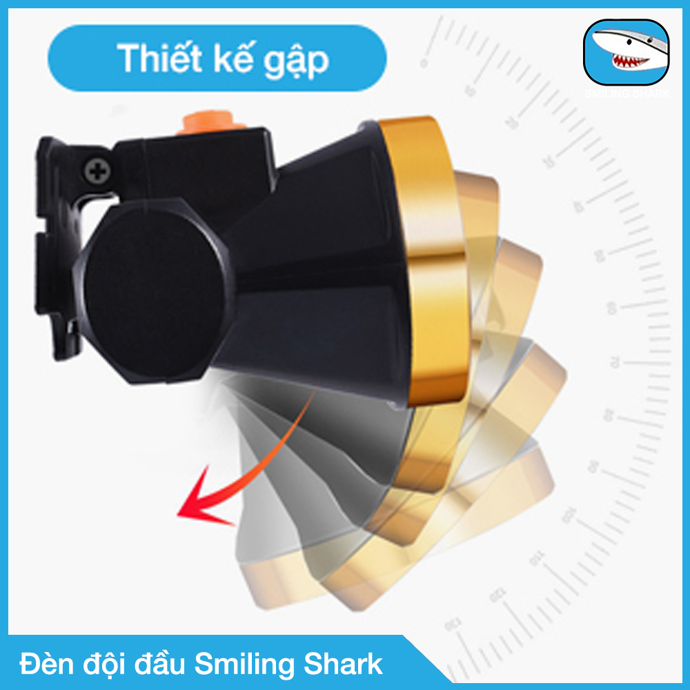 Đèn pin đội đầu siêu sáng Smiling Shark, sạc USB, thích hợp cho sửa chữa máy móc, nhà cửa, đào hầm mỏ, thám hiểm hang động, cạo mủ cao su, dã ngoại trong rừng, câu cá đêm, thương hiệu Smiling Shark K82C - Hàng chính hãng