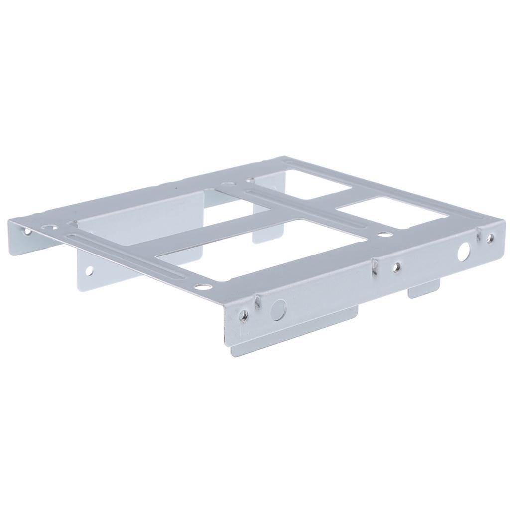 2Pcs 2.5" to 3.5" SSD HDD Adapter Rack Hard Drive Mounting Bracket White