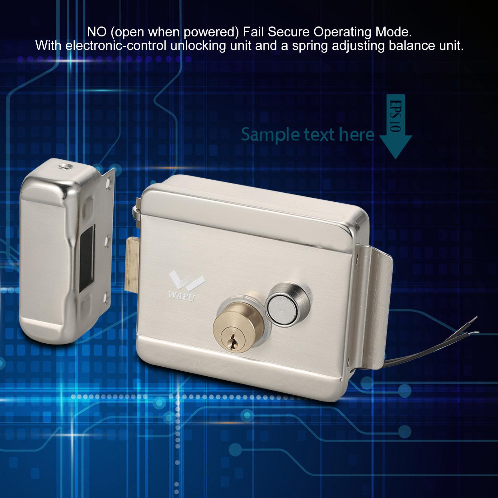 WAFU Smart Electric Gate Door Lock Secure Electric Metallic Lock Electronic Door Lock Door Access Control for Home Office Apartment Warehouse