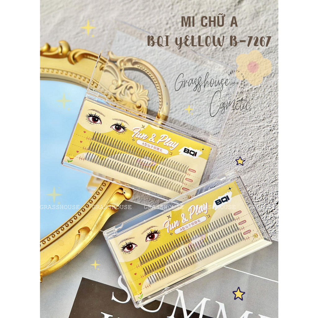 Lông Mi giả New BQI Vàng B-7267 tự nhiên loại chân mi chữ A đơn giản