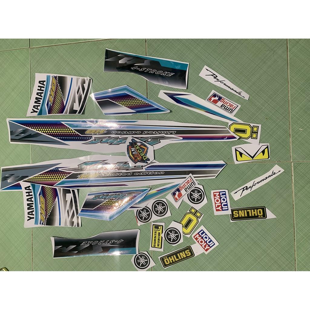 Tem sirius 110 trắng xanh