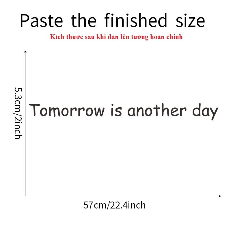 Decal dán tường chữ Tomorrow is another day ý nghĩa truyền động lực