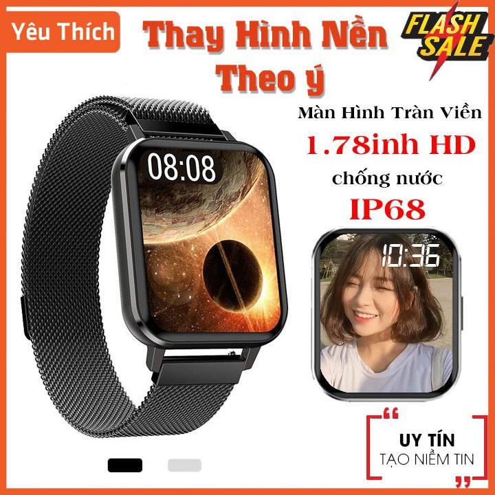 Đồng Hồ Thông Minh Chống Nước DTX, Màn Hình Tràn Viền 1.78 inch Thay Hình Nền Theo Ý Muốn