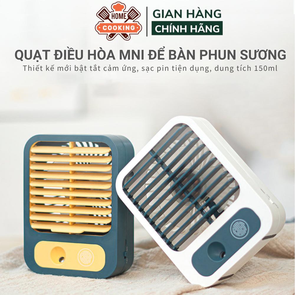 Quạt điều hoà mini để bàn, quạt hơi nước phun sương sạc tích điện 3 tốc độ gió, dung tích bình 150ml, bảo hành 6 tháng