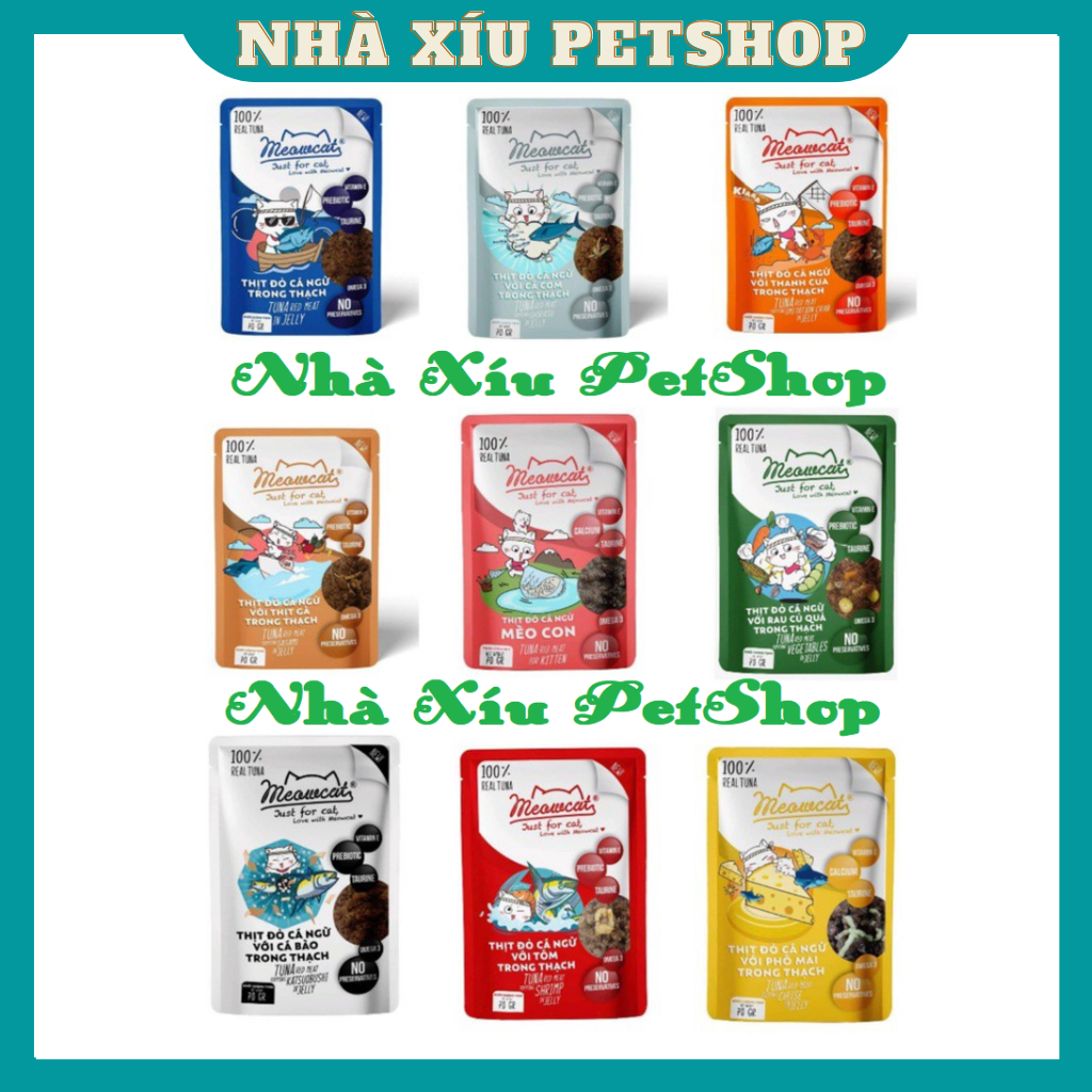 Combo Tiết Kiệm Gói Pate Meowcat Mix Vị (16 Gói Mix Vị) - Nhà Xíu PetShop