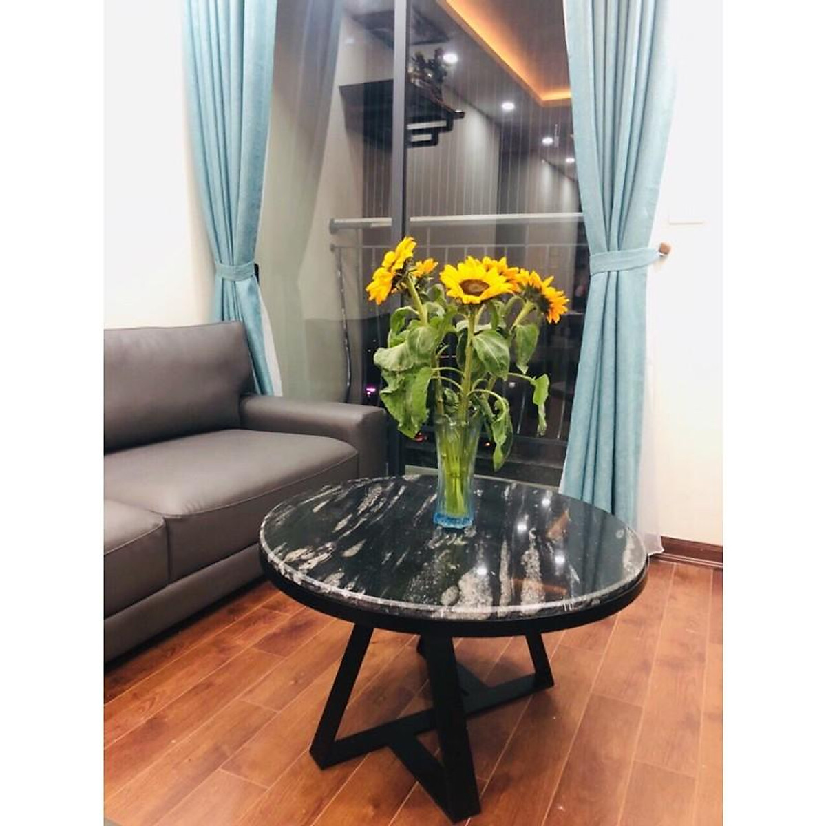 Rèm Vải Thô Xanh Ngọc - Cao cố định 2.5m