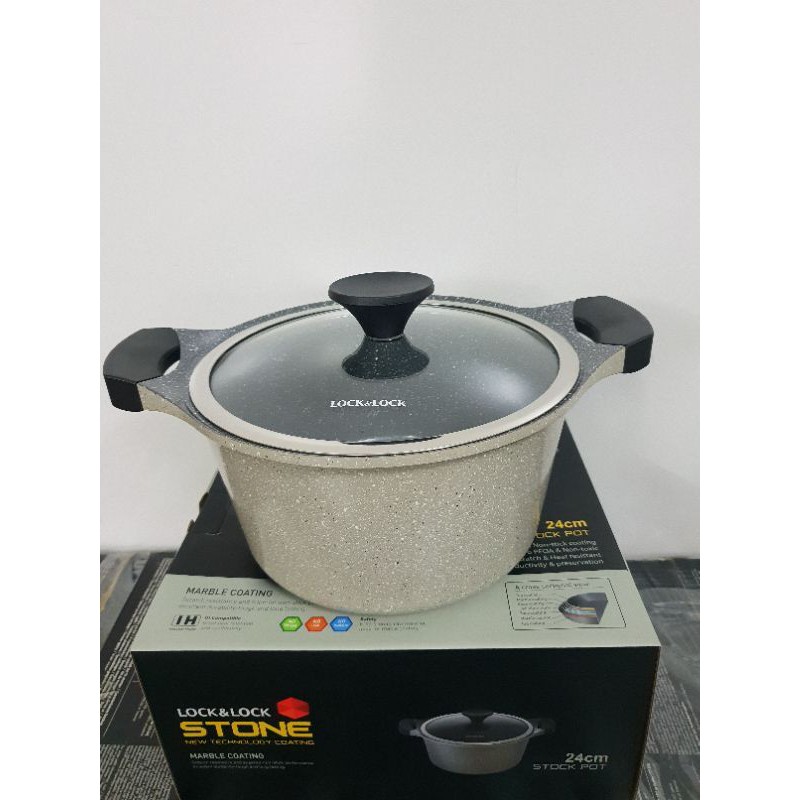 Nồi Đá Stone 7 Lớp Cao Cấp 24cm Thành Cao LCA6244D (cam kết hàng chuẩn, y hình)