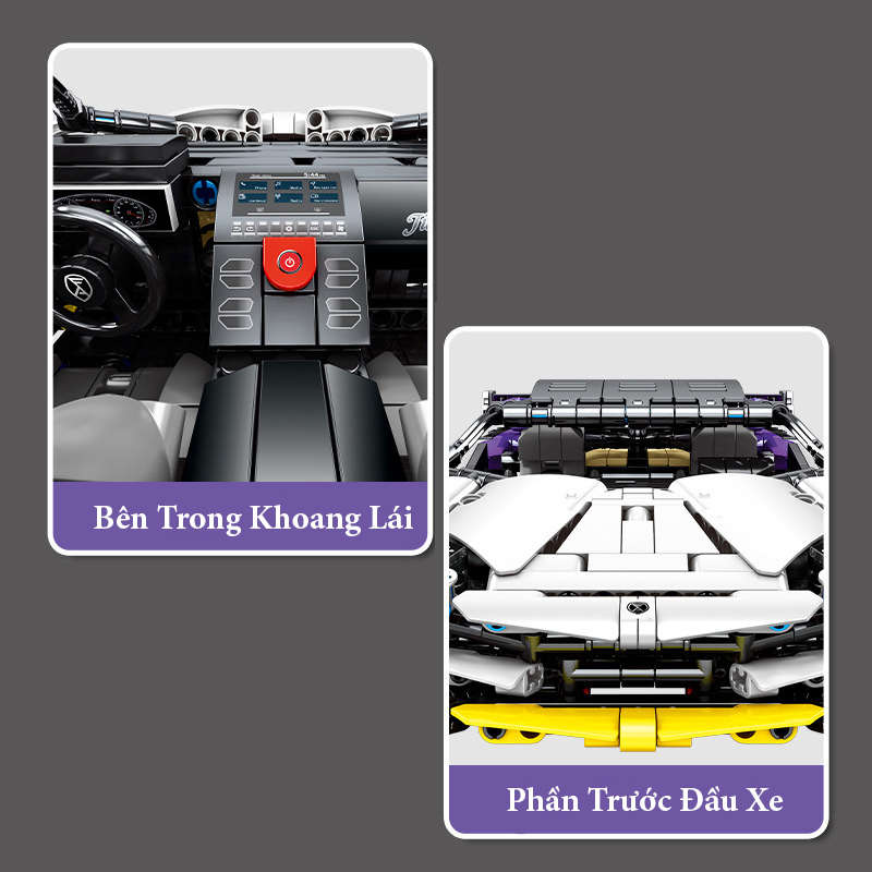 Đồ Chơi Ráp Lắp Kiểu LEGO Mô Hình Xe Lamborghini Aventador Hologram Điều Khiển Từ Xa S701945 Với 1337 PCS