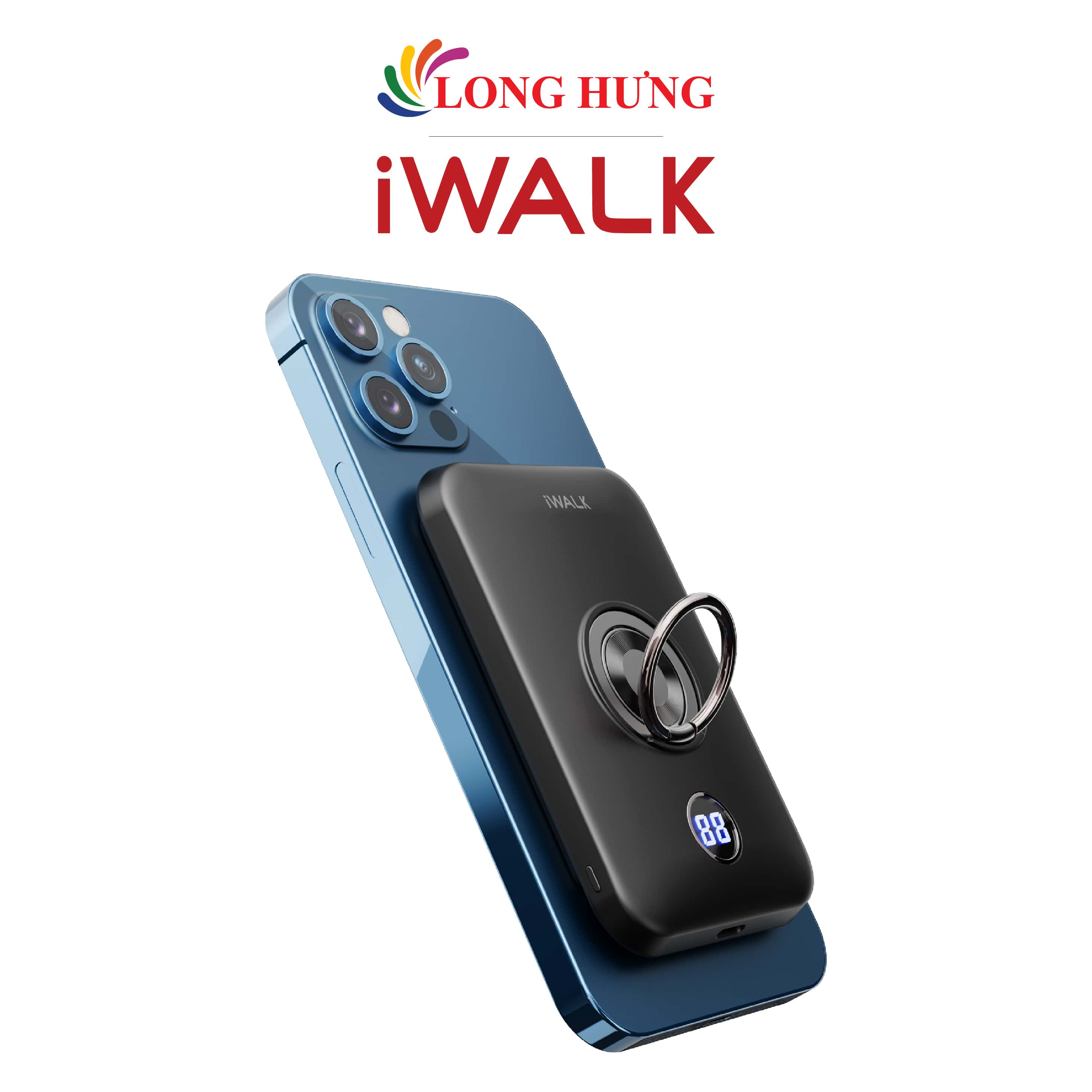 Sạc dự phòng từ tính không dây iWalk 6000mAh Type-C 18W PD QC 3.0 DBL6000M - Hàng chính hãng