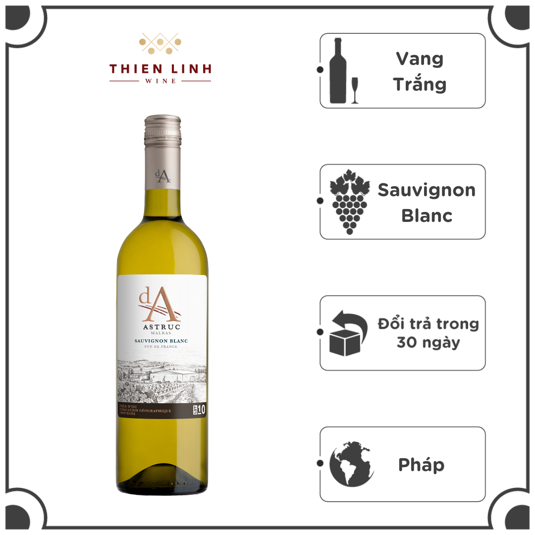 Rượu Vang Trắng Pháp Da Sauvignon Blanc