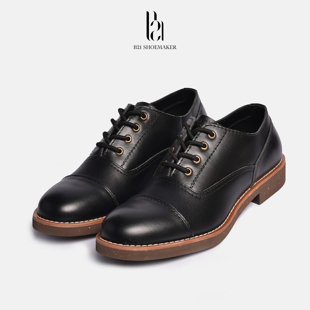 Giày Tây Nam Da Bò Trơn Bóng Đế CORK NIKTRIAL Lót Giày Tăng Chiều Cao Đệm Khí Tăng 2cm Phong Cách Retro - B21 Shoemaker