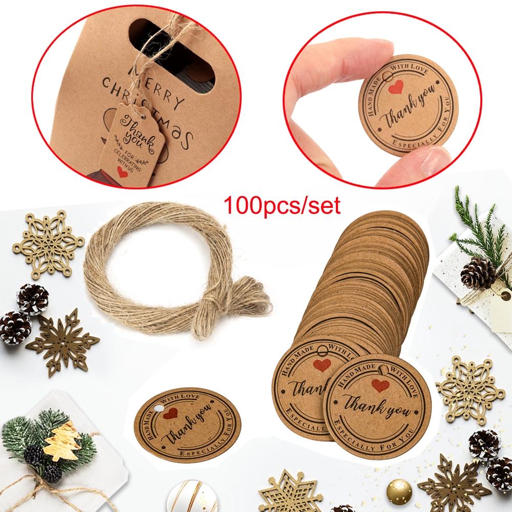 Set 100 thẻ in chữ Thank You có dây 20m tiện dụng
