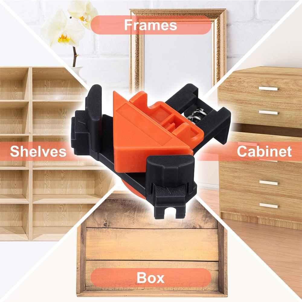 Angle Clamps 4pcs Adjustable 90 Degree Clamps Multifunctional Spring Loaded Swing Corner Clip Fixer for Welding