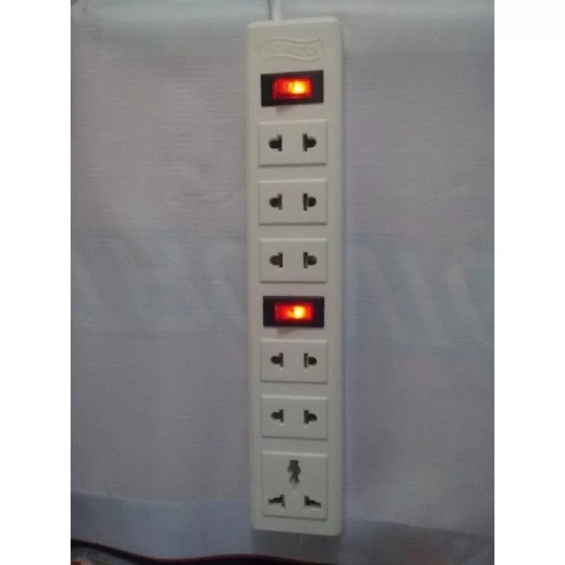 Ổ điện HATO - 6 lỗ 2 công tắc