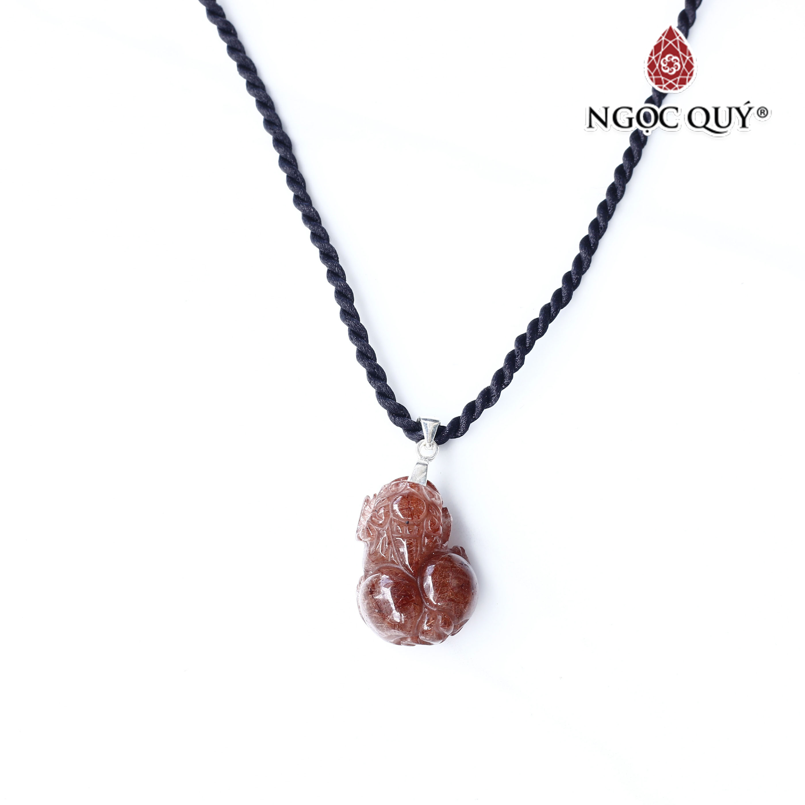 Mặt dây chuyền tỳ hưu thạch anh tóc đỏ hợp mệnh hỏa, thổ - Ngọc Quý Gemstones