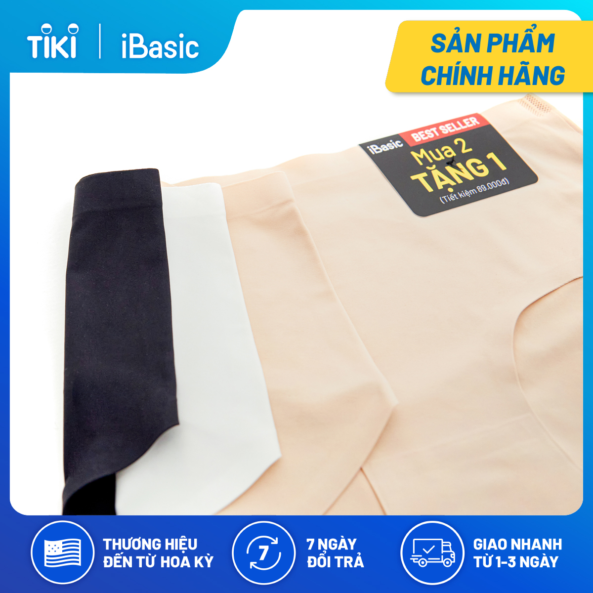 Pack 3 quần lót không đường may iBasic V189