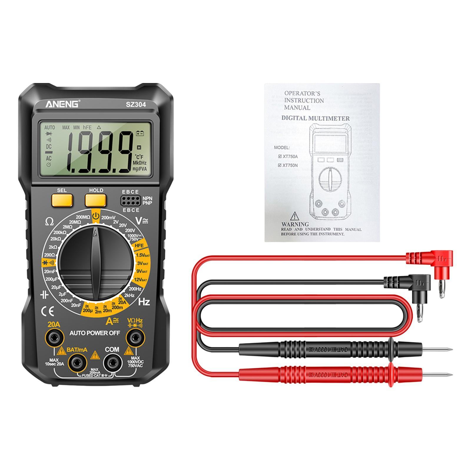 Electrical Multimeter Electrician Tool Multifunction Pocket DC Current Wide Measuring Continuity Capitance Voltage Meter Voltage Tester