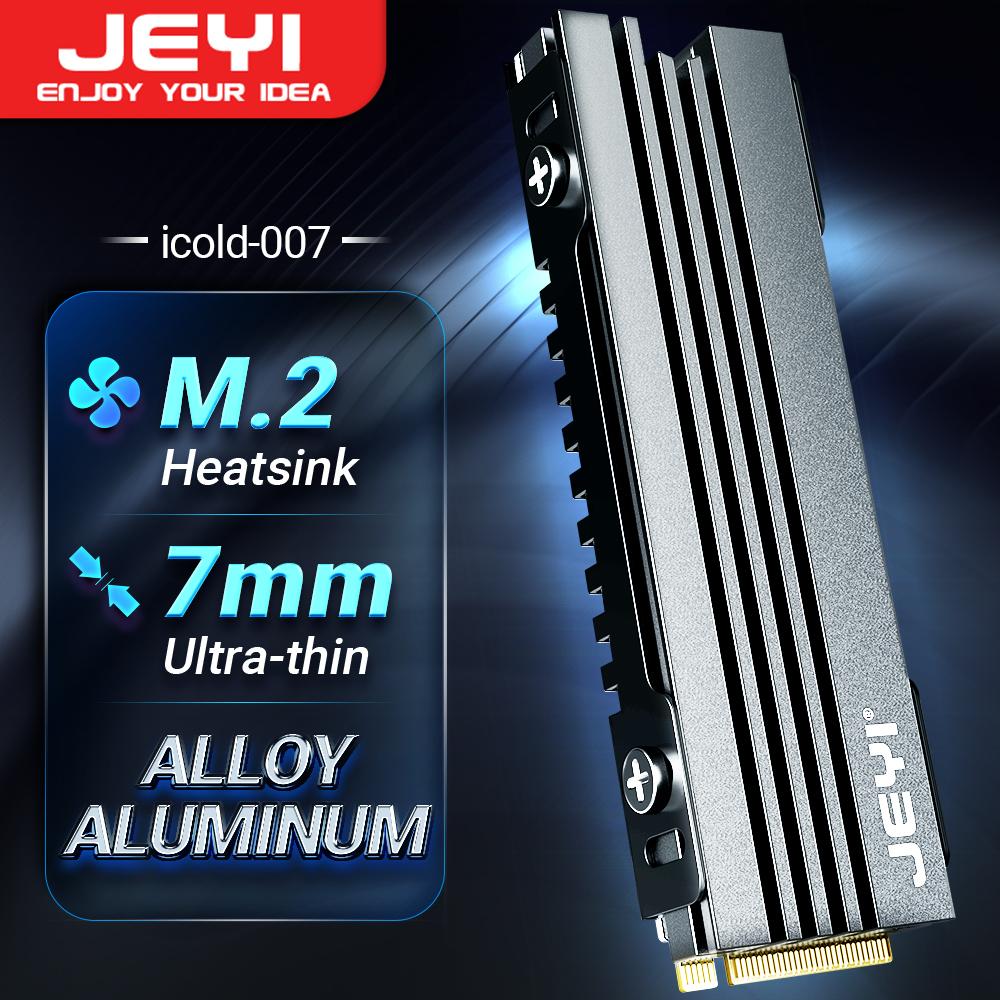 JEYI M.2 SSD Heatink, bộ tản nhiệt làm mát bằng nhôm làm mát NVME NGFF với pad silicon nhiệt cho PC / PS5 PCIe 2280 SSD ICOLD-007