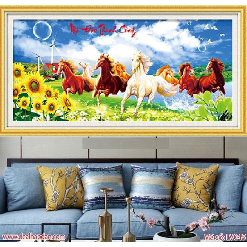 FreeShip từ 250K-Tranh đính đá mẫu mới Mã Đáo Thành Công-KT: 120x60