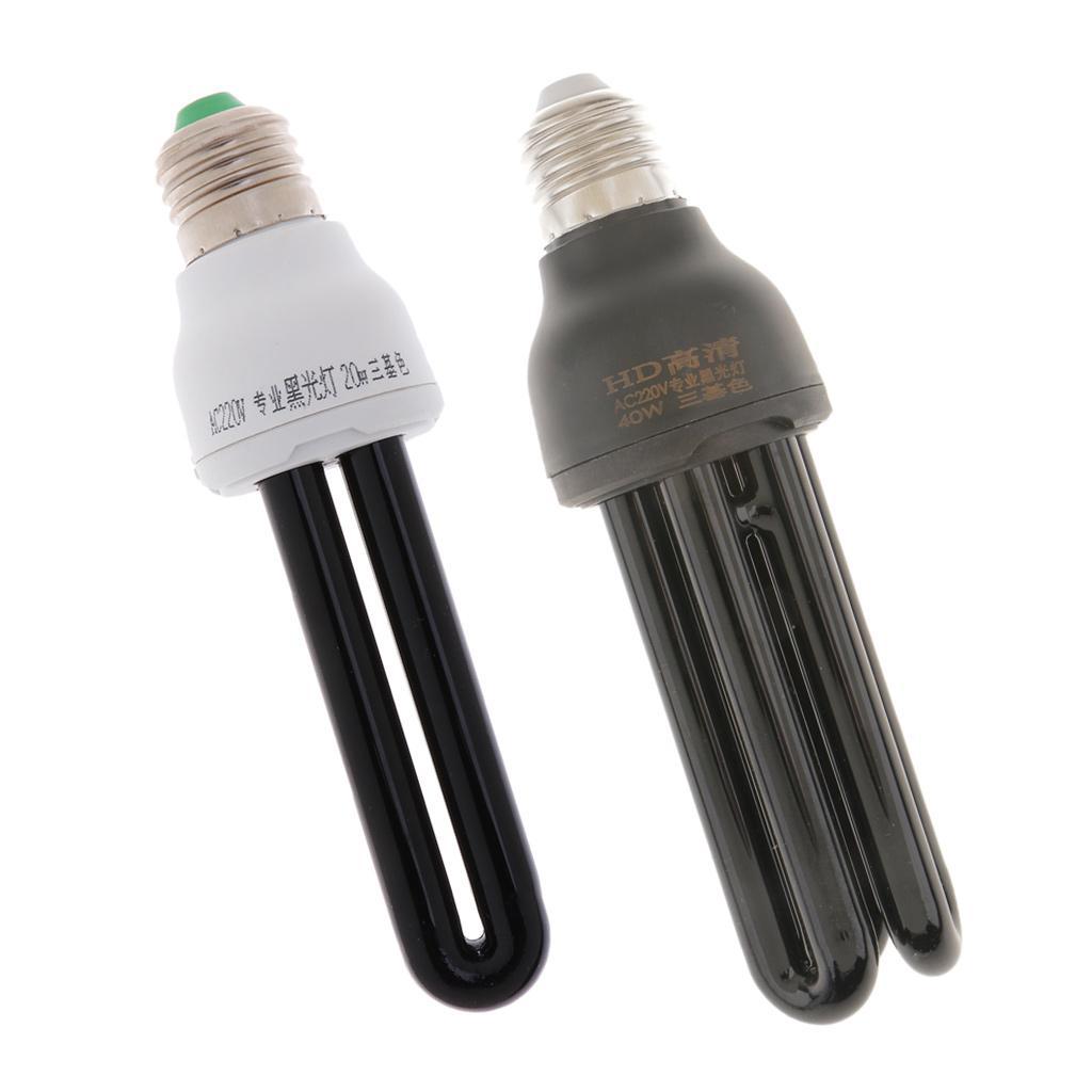 UV Ultraviolet Blacklight Low Energy CFL Light Bulb, 20/40W, E27, Screw Lamp