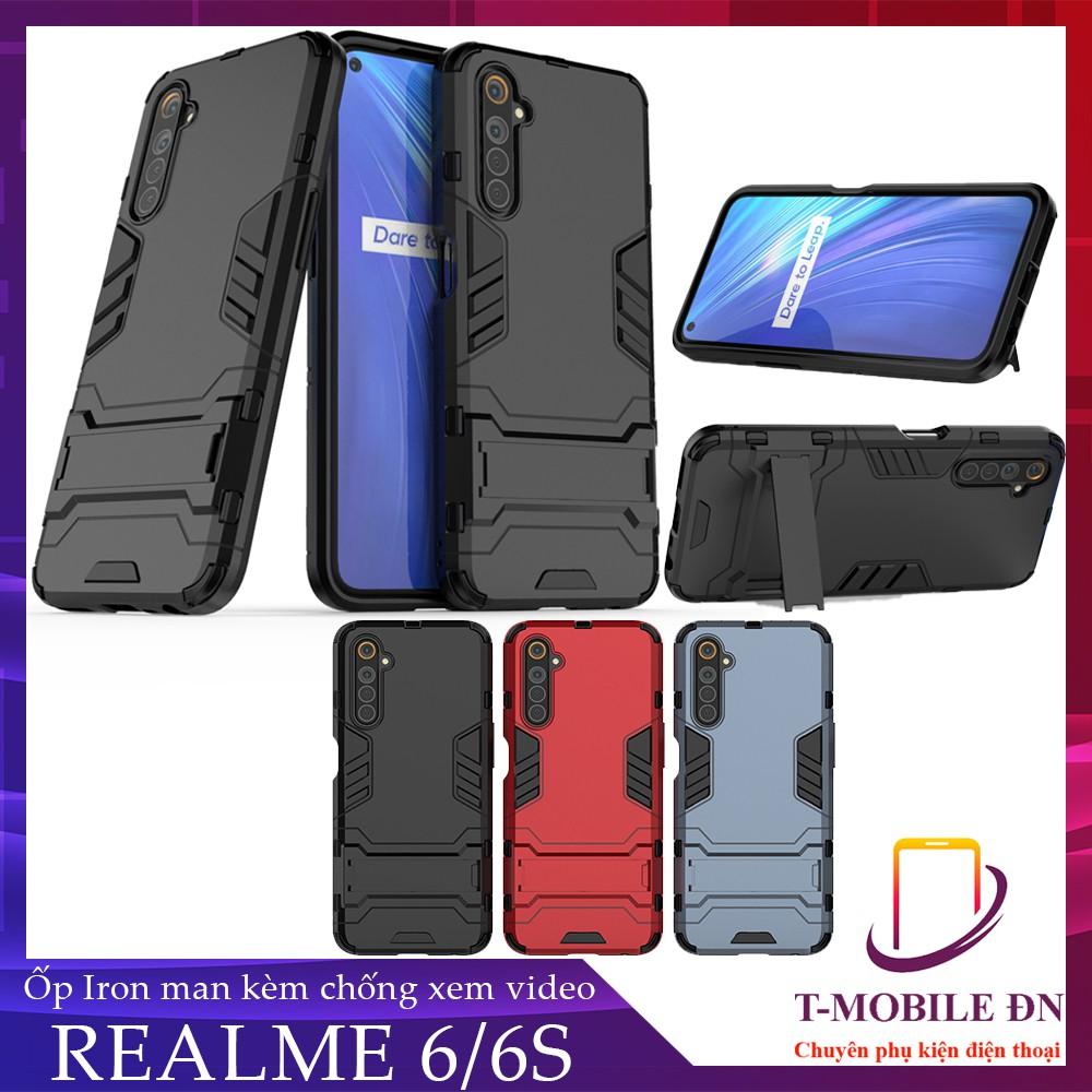 Ốp lưng cho Realme 6 6s IRON MAN chống sốc bảo vệ viền và camera kèm chống xem video tiện lợi