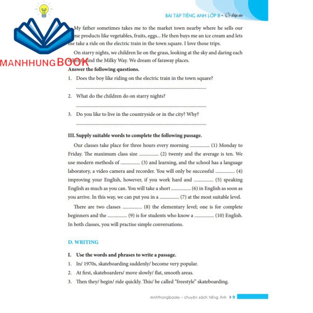 Sách - Bài tập tiếng Anh lớp 8 - Có đáp án (tái bản 01)