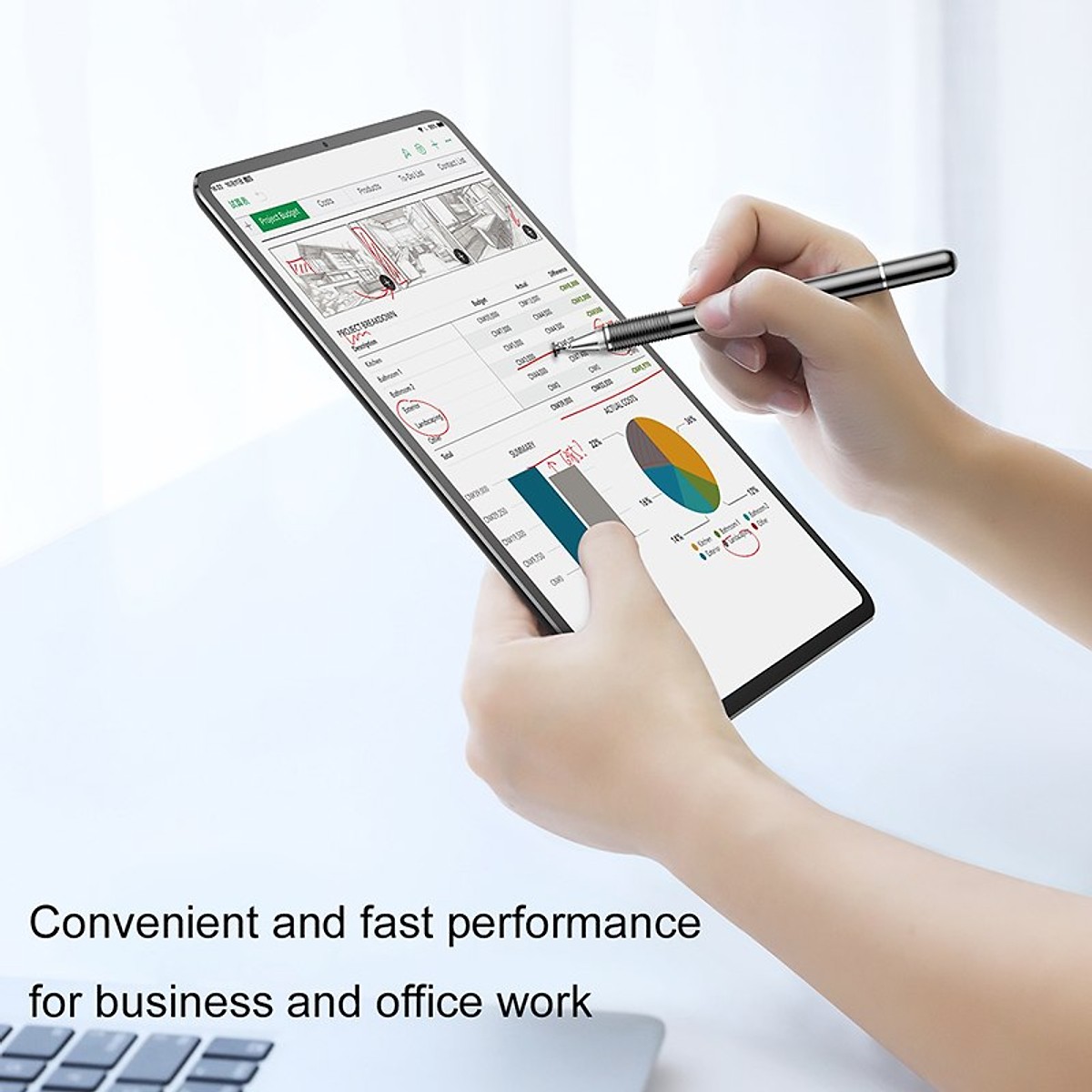 Bạc - Bút cảm ứng 2 đầu 2 in 1 hiệu Baseus Smart Pen cho Samsung, Huawei, iPhone, iPad, PC , Tablet   - Hàng nhập khẩu