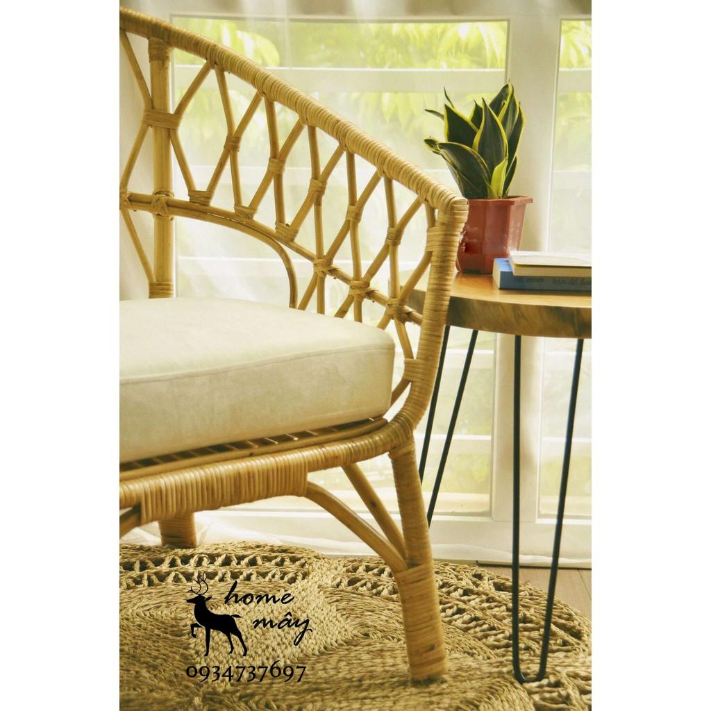 Ghế mây thư giản đọc sách, ghế mây đọc sách 100% mây tự nhiên. HOME MÂY mây chà vỏ cao cấp