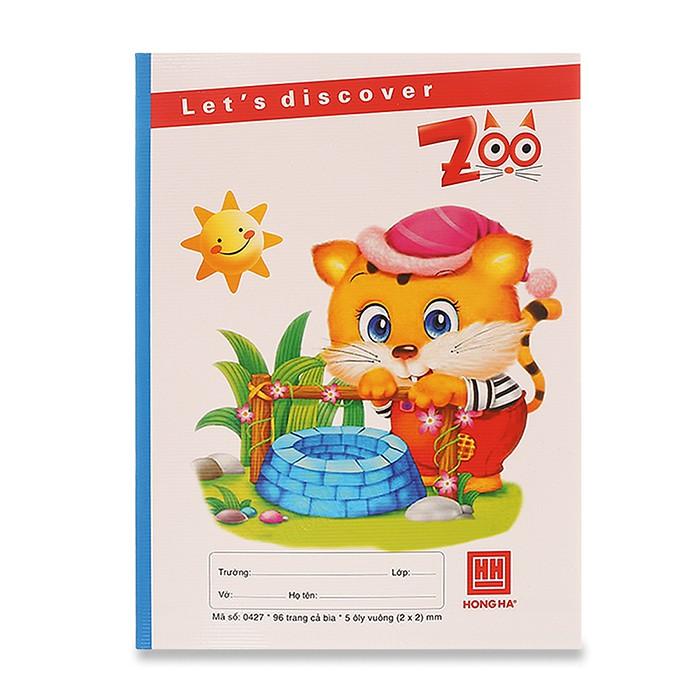 Vở Hồng Hà 5 ô ly 96 trang Class Zoo 0427 | Vở học sinh miền Trung - Nam (10 quyển)