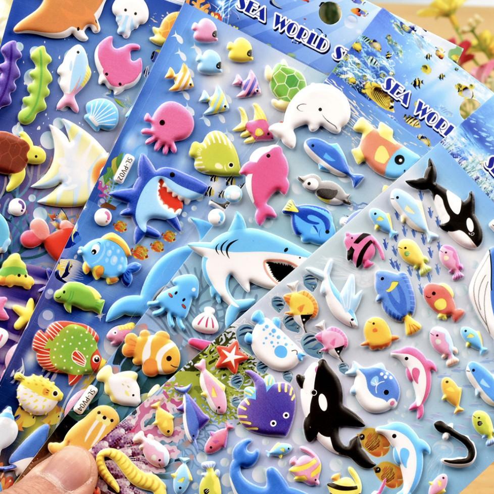 20 MẪU Đồ chơi sticker THẾ GIỚI BIỂN cho bé hình dán 3D vừa chơi vừa học phát triển trí tuệ luyện tập trí thông minh