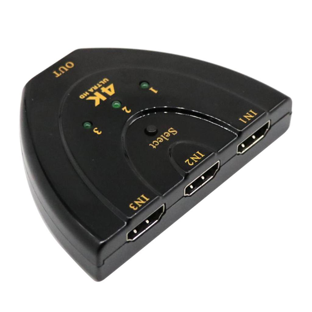 4K 3Port HDMI Cable Auto Splitter Switch Multi Switcher Hub 3 In 1Out 3D