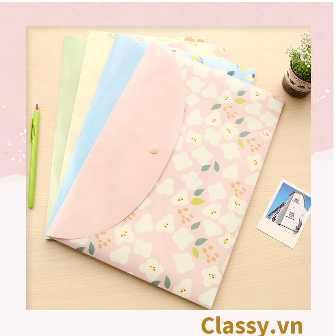 Túi đựng hồ sơ kích thước 33.6x23.2CM phong cách Hàn Quốc ngọt ngào dễ thương PK1271