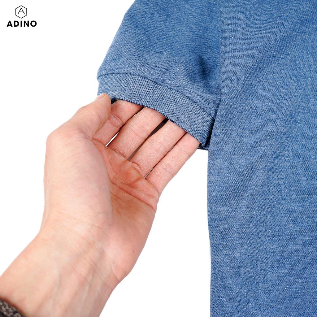 Áo polo nam ADINO màu xanh biển vải cotton co giãn nhẹ dáng công sở slimfit hơi ôm trẻ trung PL50