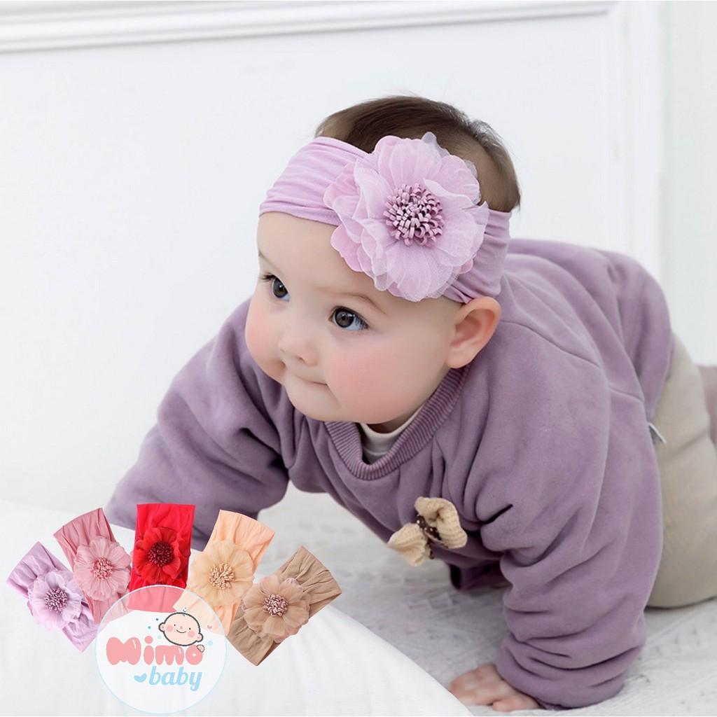 Băng đô cho bé - bản to hoa voan Mimo Baby BD17