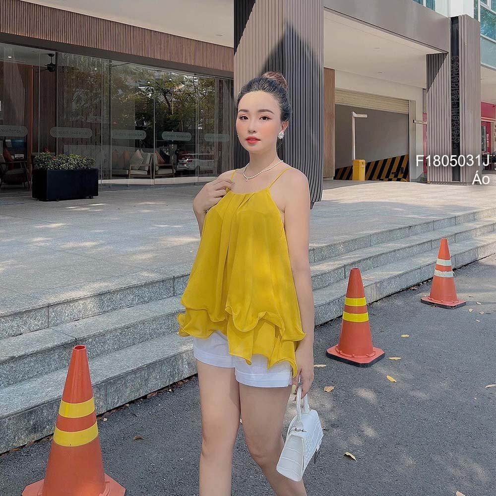 Áo voan lụa bèo tầng 2 dây đan lưng!