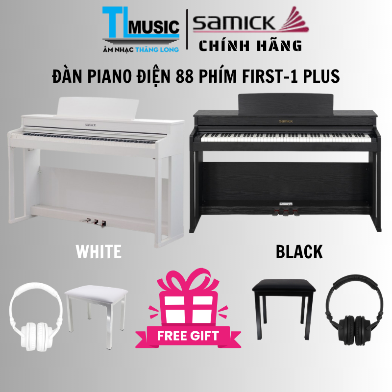 Đàn Piano Điện Samick First-1 Plus 88 Phím Búa Nặng Bluetooth MIDI Tặng Ghế Và Tai Nghe Đồng Màu