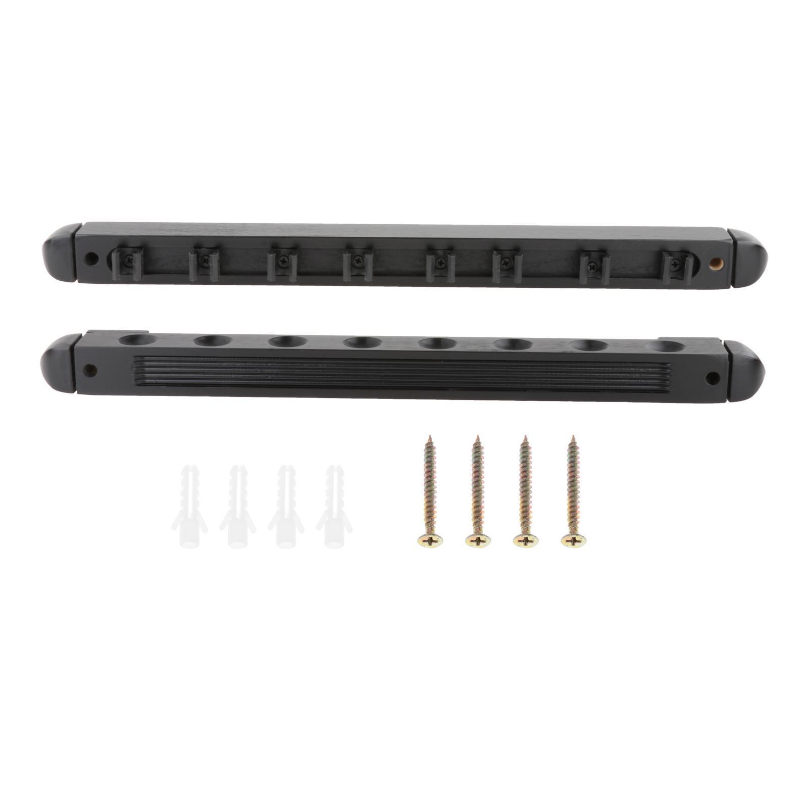 2-3pack 8 Pools Billiard Cue Rack Wall Mounted Cue Rest Pool Stick Holder Black